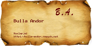 Bulla Andor névjegykártya