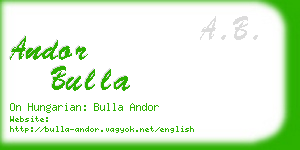 andor bulla business card